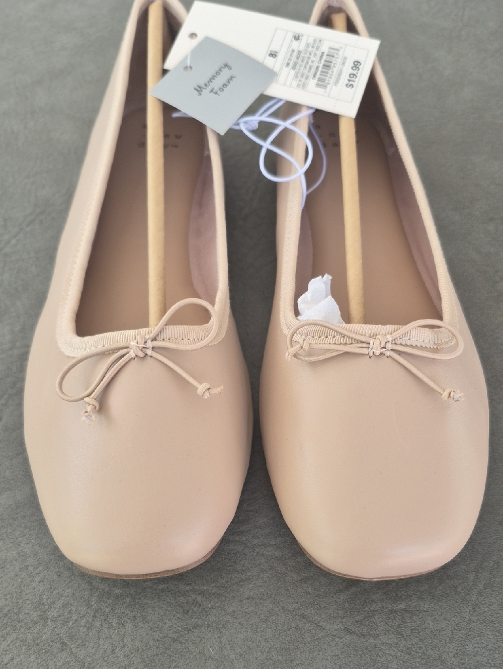 a new day Blush Beige Ballet Flats with Bow